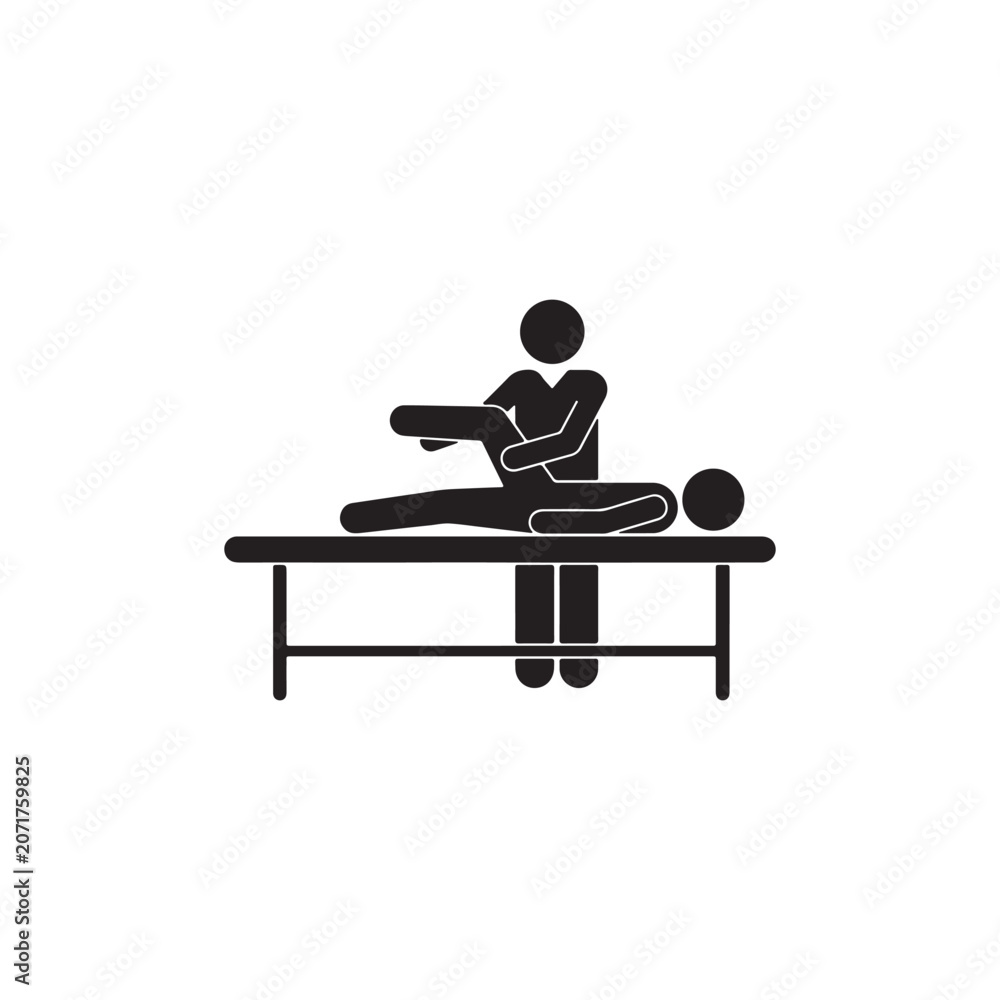 Fototapeta premium Professional Massage Therapy Session Vector Icon – Wellness and Spa Treatment