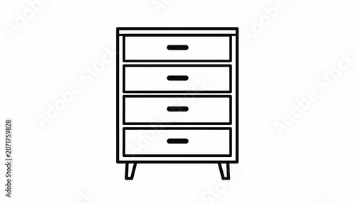 Modern Four Drawer Chest Furniture Piece.