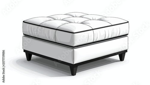 Modern Tufted Ottoman Furniture Piece.