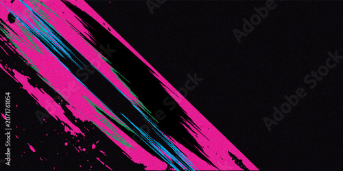 фотографія Car sticker wrap banner abstract sporty lines pink blue greenish grunge color combination brush storm thunder modern pattern racing motorsport