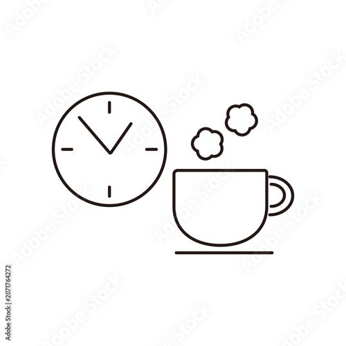 休憩時間のカフェ風ラインアイコン