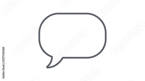 A minimalist line drawing of a speech bubble radiates dynamic energy