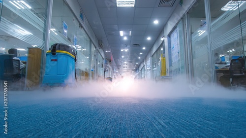 Modern Airport Terminal Interior with Glass Walls and Bright Lighting.