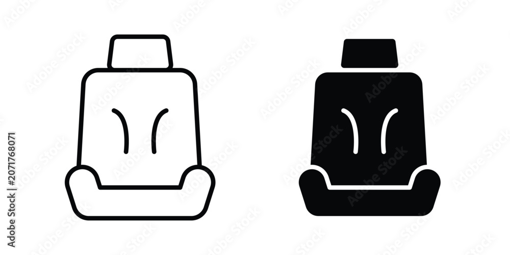 Fototapeta premium Car seat icon for graphic design projects and web designs