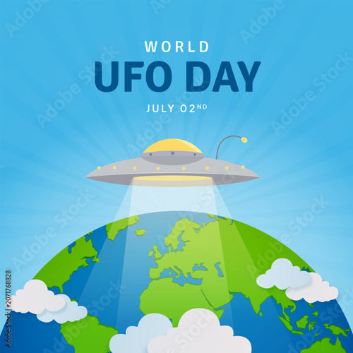 Tableau sur toile World UFO Day Global Alien Encounter