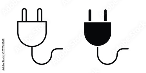 Obraz na plátne Electrical plug icon for graphic design projects and web designs