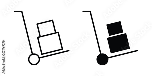 Εκτύπωση καμβά Hand truck icon for graphic design projects and web designs