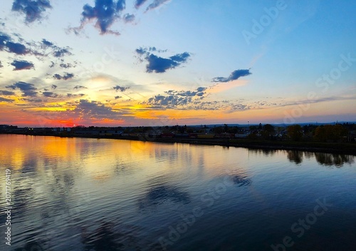 sunset over the river