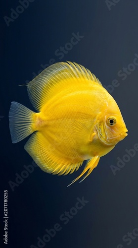 Yellow tropical fish swimming isolated