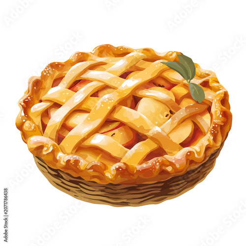 Apple Pie, presented as a modern flat 2D vector icon graphic on a white background