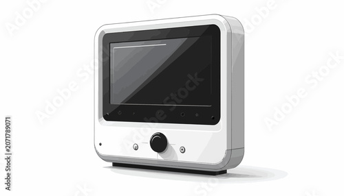 Fotografie Small white digital video doorbell camera.