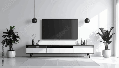 Fotografie Modern TV Entertainment Center Furniture.