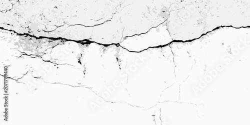 Foto Cracked plaster texture with grunge effect black and white distressed wall surfa
