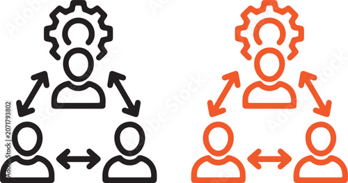  Business Teamwork, Communication and Workflow Automation Icon Set