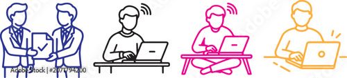  Business Teamwork, Communication and Workflow Automation Icon Set