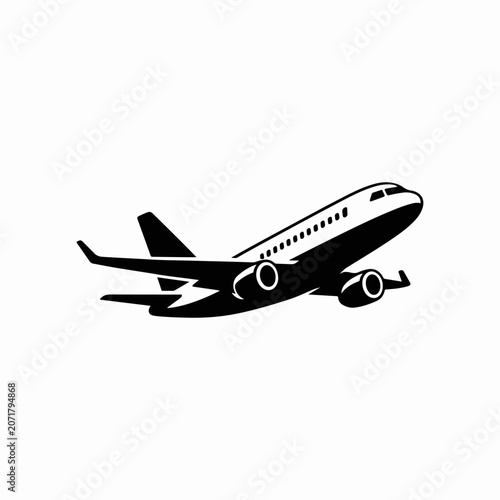 Ascending Passenger Jet Silhouette