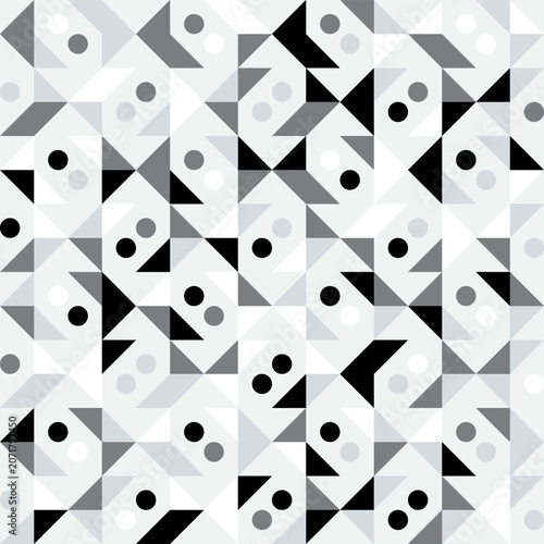 Geometric precision aesthetic, color block tessellation modern seamless vector patterns. Neutral retro colors. Repeatable design for fabric collection, wallpapers,
