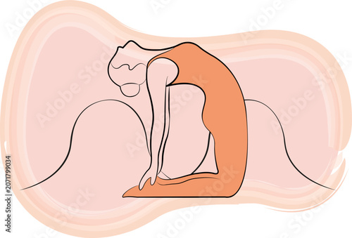 Cuadro en lienzo Illustration vectorielle SVG de la posture de yoga Ustrasana