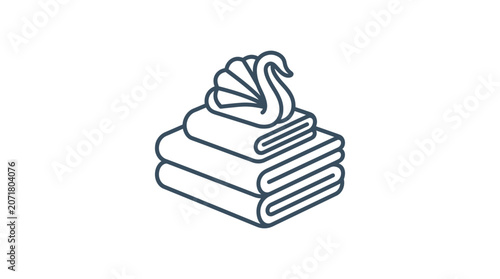 Obraz na płótnie A neatly folded stack of towels with one on top illustration