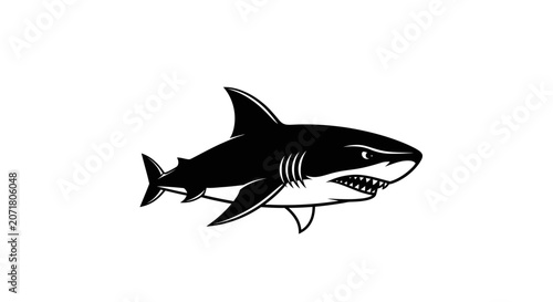 Fotografie Fierce shark illustration threatening predator marine life