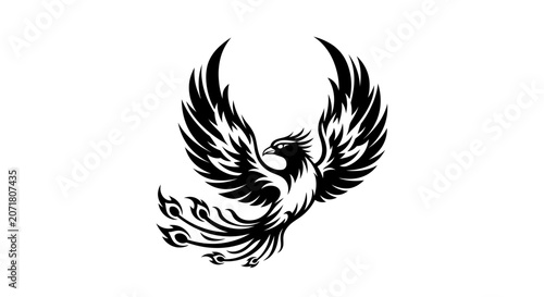 Фотография Mythical bird silhouette symbolizing rebirth and power