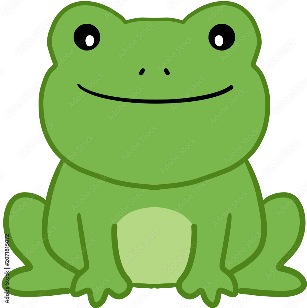 Naklejka premium cartoon frog on white
