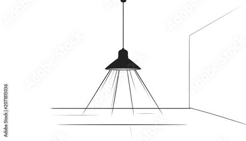Schilderij op canvas Modern Black Pendant Light Fixture Lamp.