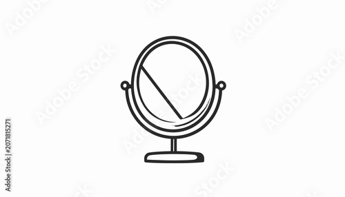 Mirror on a stand indoors.