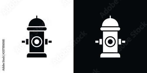 Obraz na płótnie Fire hydrant icon concept flat black vector. EPS10