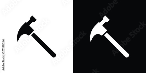 Fotografie Hammer icon concept flat black vector. EPS10