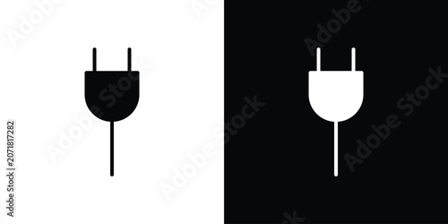 Obraz na plátne Plug icon concept flat black vector. EPS10