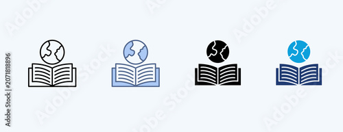 Bild auf Leinwand Encyclopedia Multiple Icon Illustration Vector