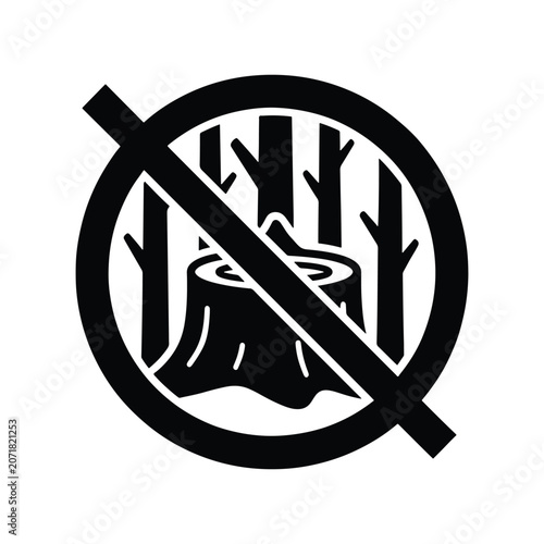 Deforestation Warning Environmental Solid Silhouette Icon Collection