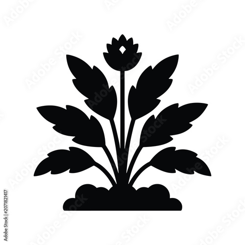 Garden Plant Nature Solid Silhouette Icon Collection