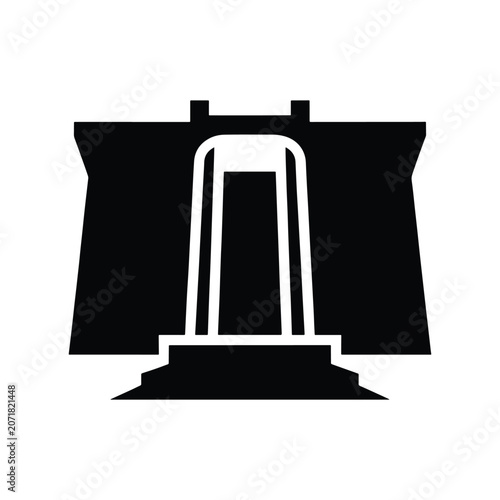 Hydroelectric Dam Renewable Energy Solid Silhouette Icon Collection