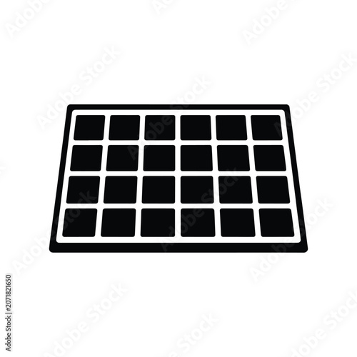 Solar Panel Renewable Energy Solid Silhouette Icon Collection