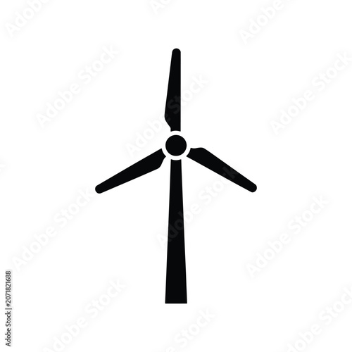 Wind Turbine Renewable Energy Solid Silhouette Icon Collection
