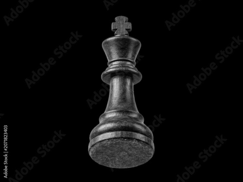 Stone Chess King Piece strategically placed during a game of strategy isolated on transparent background