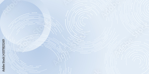 Abstract elegant white technology background with circle circuit wires on a futuristic motherboard. Infinity banner for web presentation. AI concept. Digital vector illustration on light tech bg.