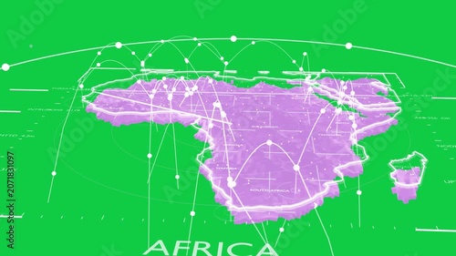 On start Africa map pulsing, arcs forming, showing cyber-defence grid, camera tilting, transparent