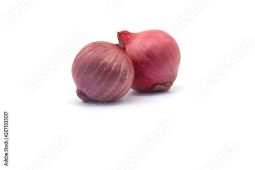 Fotografie Shallots on a white background