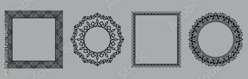 Fotografie Set of decorative frames Elegant vector element for design in Eastern style, place for text