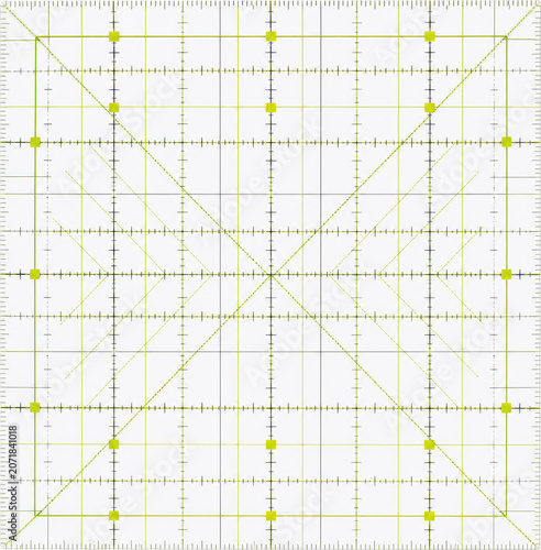Square quilting ruler for sewing and patchwork isolated on transparent background
