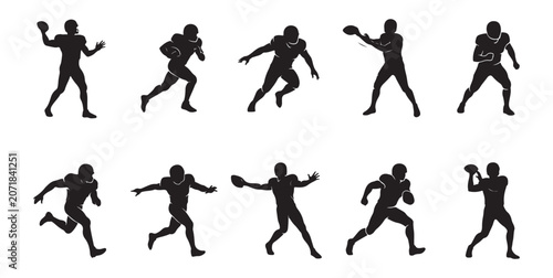 Fotografie American Football Player Silhouettes