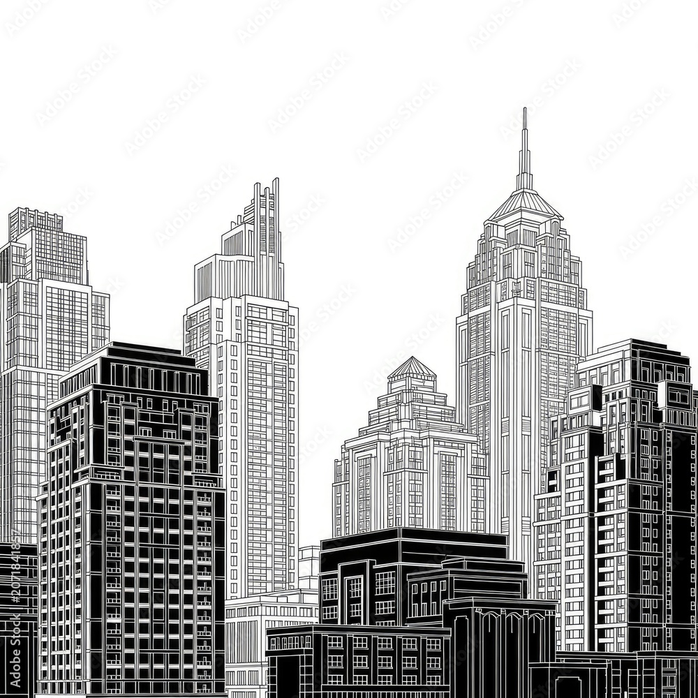 Fototapeta premium New York City Skyline Urban Landscape.