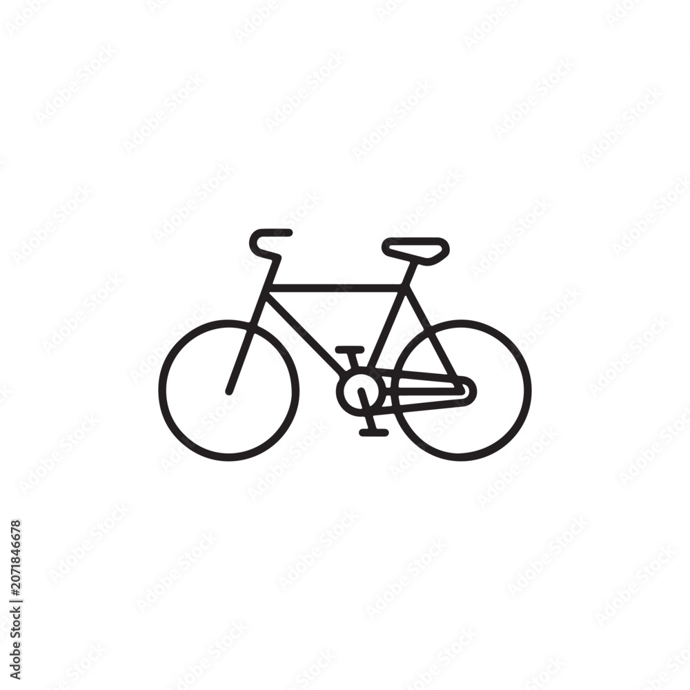 Obraz premium a bicycle with circular wheels, triangular frame, and pedal area, stylized illustration symbolizing cycling, eco‑friendly travel, and physical activity