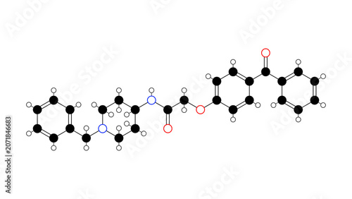 Canvas-taulu adiporon molecule, structural chemical formula, ball-and-stick model, isolated i