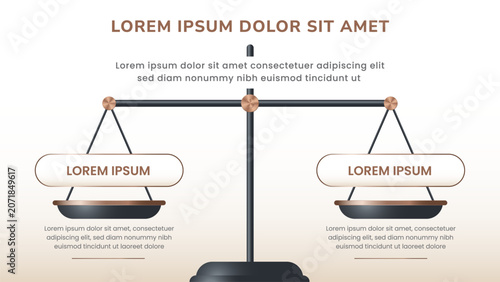 Balance Scale Infographic for Comparison Analysis and Decision Making