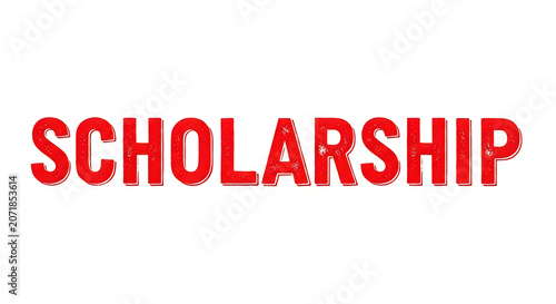 Scholarship text in bold red letters with a gold star accent, symbolizing academic achievement and financial support for education