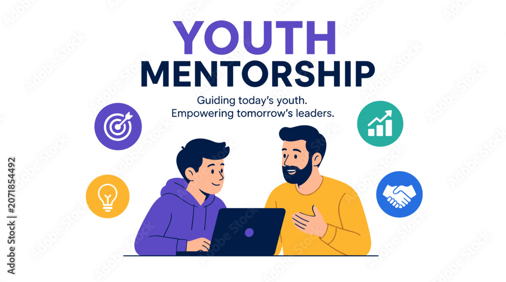 Naklejka premium Youth Mentorship Session Between Mentor and Student.